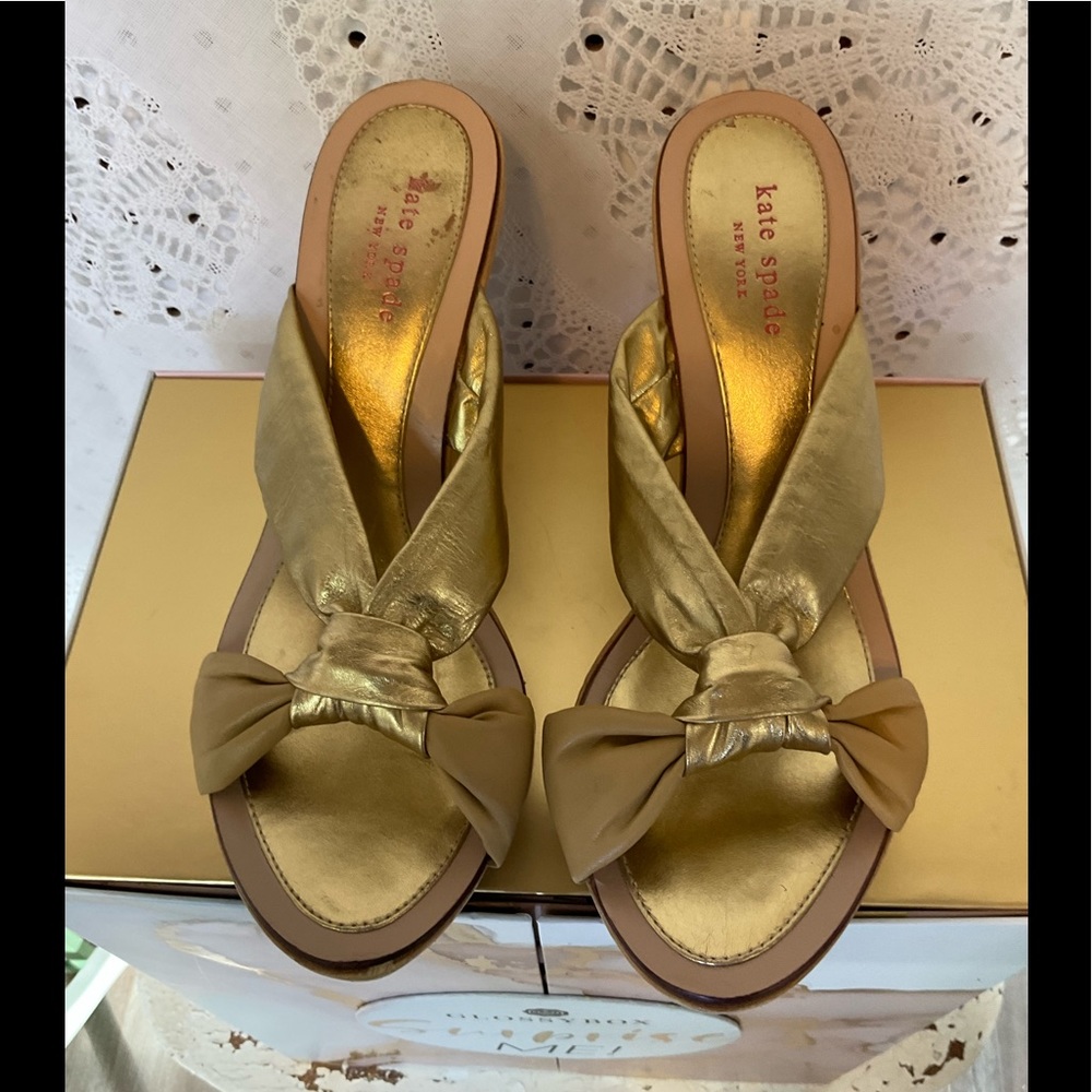 Kate Spade New York Sz 10M Gold & Tan Sandals Last Call❗️Reduced
